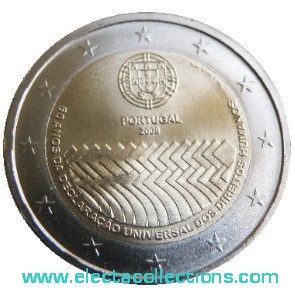 Portugal - 2 Euro, Erklärung der Menschenrechte, 2008